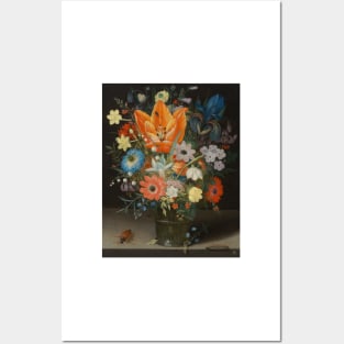 Still Life with Iris- Peter Binoit Floral Painting Posters and Art